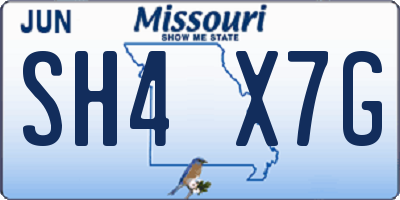 MO license plate SH4X7G
