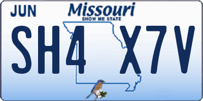 MO license plate SH4X7V
