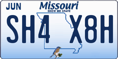 MO license plate SH4X8H