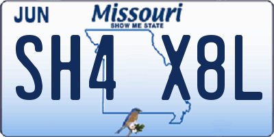 MO license plate SH4X8L