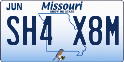 MO license plate SH4X8M