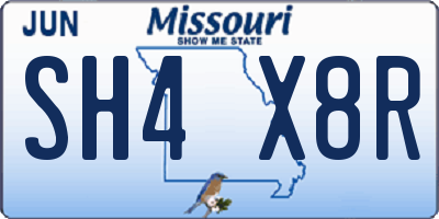 MO license plate SH4X8R