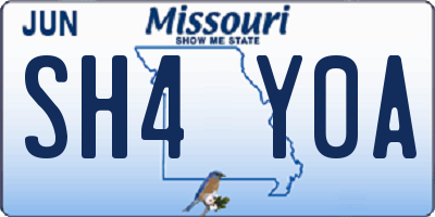 MO license plate SH4Y0A