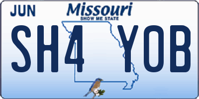 MO license plate SH4Y0B