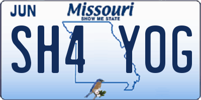 MO license plate SH4Y0G