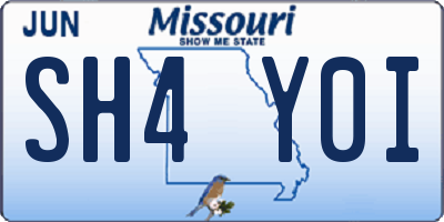 MO license plate SH4Y0I