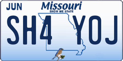 MO license plate SH4Y0J