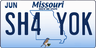 MO license plate SH4Y0K