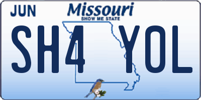 MO license plate SH4Y0L