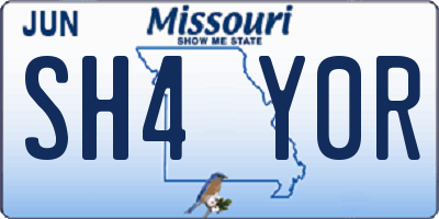 MO license plate SH4Y0R