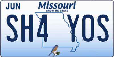 MO license plate SH4Y0S