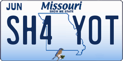MO license plate SH4Y0T