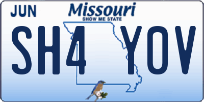 MO license plate SH4Y0V