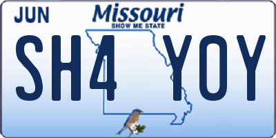 MO license plate SH4Y0Y