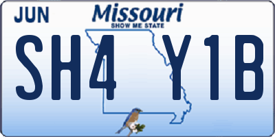 MO license plate SH4Y1B