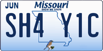 MO license plate SH4Y1C