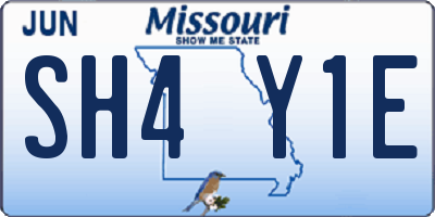 MO license plate SH4Y1E