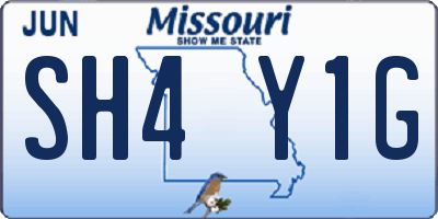 MO license plate SH4Y1G