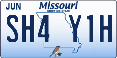 MO license plate SH4Y1H