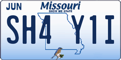 MO license plate SH4Y1I