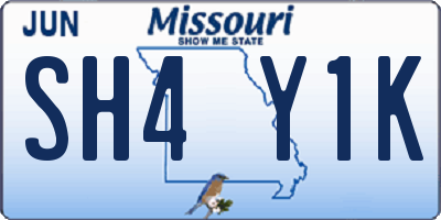 MO license plate SH4Y1K
