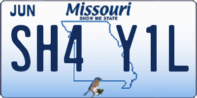 MO license plate SH4Y1L