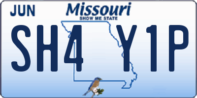 MO license plate SH4Y1P