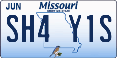 MO license plate SH4Y1S