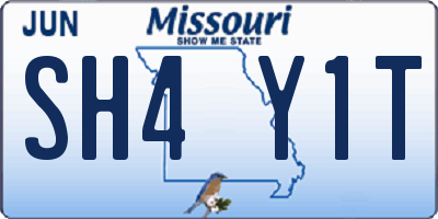 MO license plate SH4Y1T