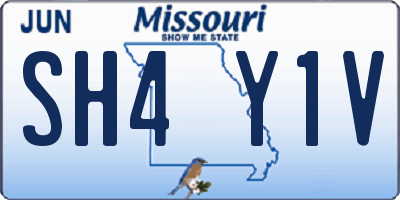 MO license plate SH4Y1V