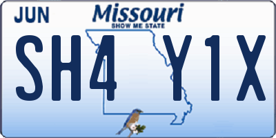 MO license plate SH4Y1X