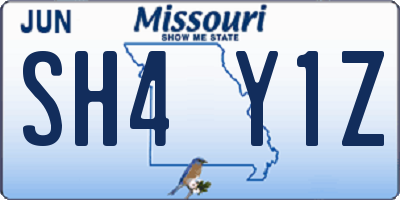 MO license plate SH4Y1Z