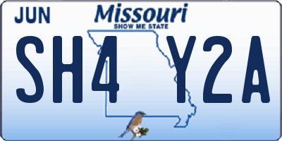 MO license plate SH4Y2A