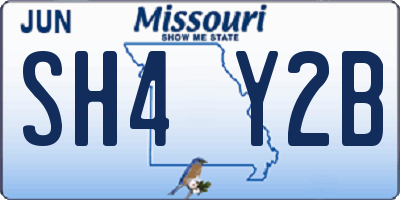 MO license plate SH4Y2B