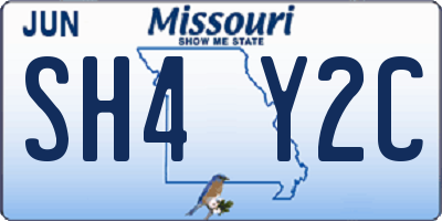 MO license plate SH4Y2C