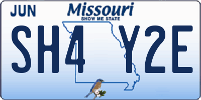 MO license plate SH4Y2E