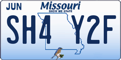 MO license plate SH4Y2F