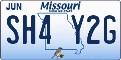 MO license plate SH4Y2G