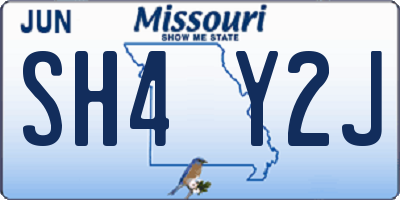 MO license plate SH4Y2J