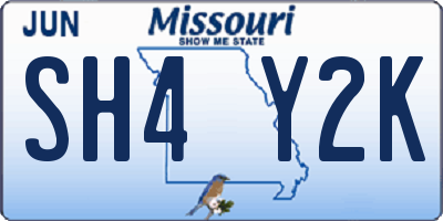 MO license plate SH4Y2K