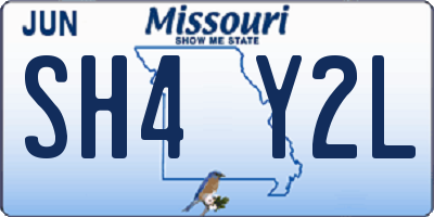 MO license plate SH4Y2L