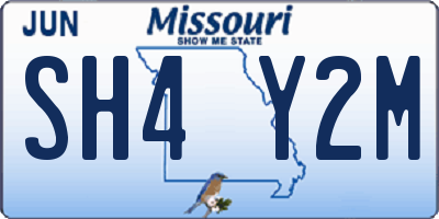 MO license plate SH4Y2M