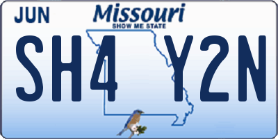 MO license plate SH4Y2N