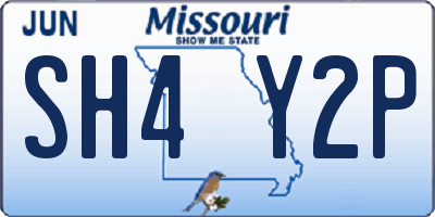 MO license plate SH4Y2P