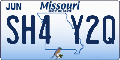 MO license plate SH4Y2Q