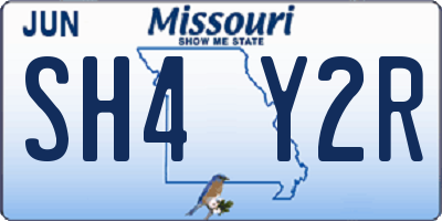 MO license plate SH4Y2R