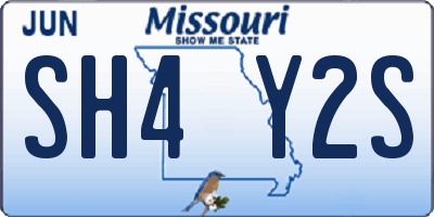 MO license plate SH4Y2S
