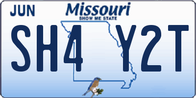 MO license plate SH4Y2T