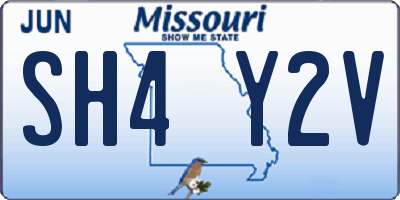 MO license plate SH4Y2V