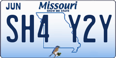 MO license plate SH4Y2Y